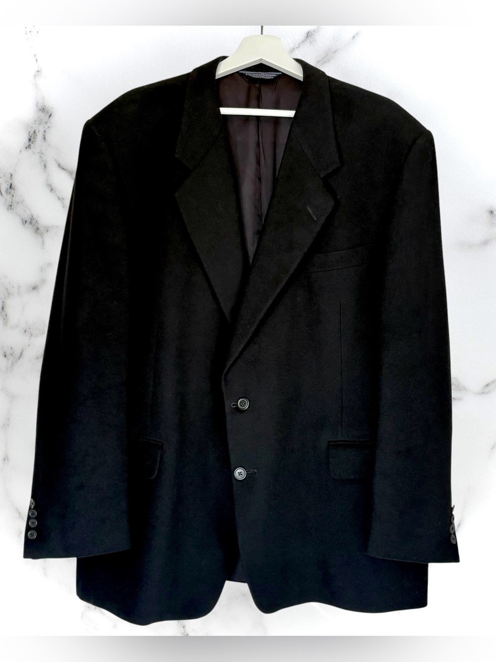 Gieves & Hawkes 46R Blazer Vintage Black 100% Camel Hair Sport Coat Savile Row